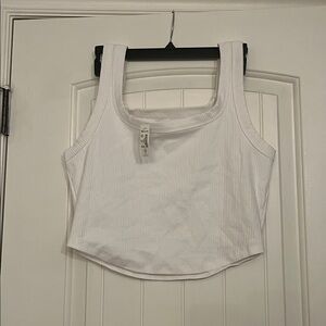 Madewell Ivory Ribbed Tank Top, Large